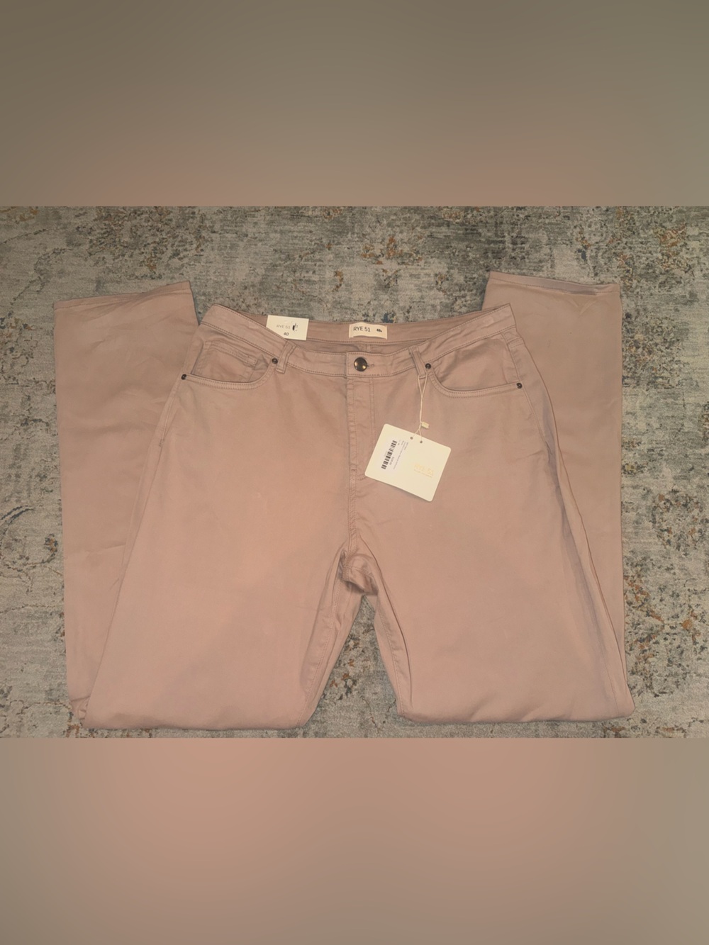 Men’s High-Rise Straight Jeans - Blush Pink 40W Rye 51